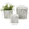 Black Geometric Linear Arch Pattern Ceramic Planter Set